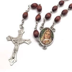 Catholic Rosary Our Lady of Fatima Religious Faith Gift Wooden Beads